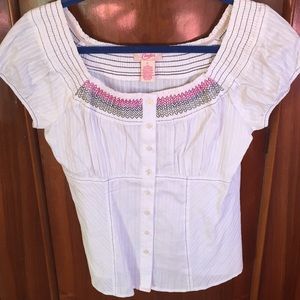 Candies embroidered peasant top